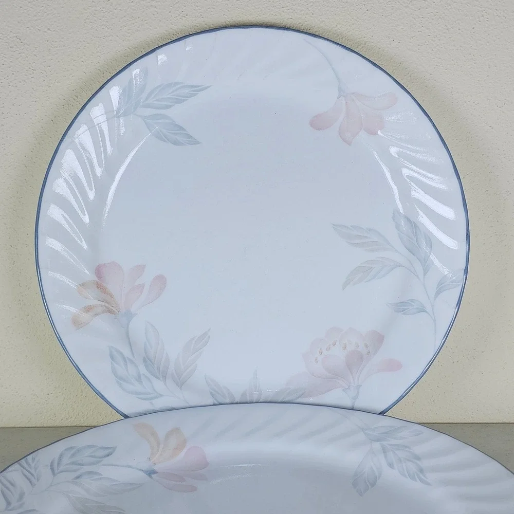 3 Pink Trio Pattern Corelle by Corning Dinner Plates 10